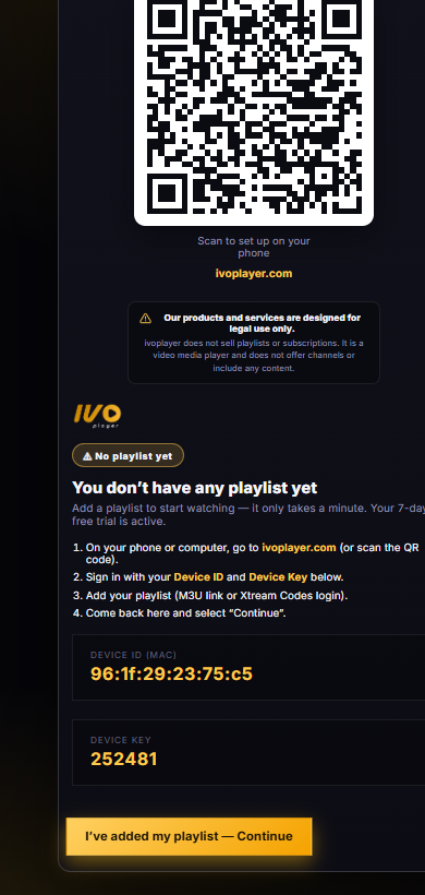 ivoplayer on mobile